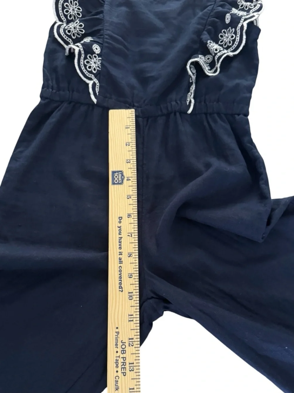 Old Navy Girls M(8y) Sleeveless Linen Blend Ruffle Embroidered Trim Jumpsuit